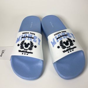 Disney Mickey Mouse World Champion Slide On Sandals Summer Pool Flip Flops shoes